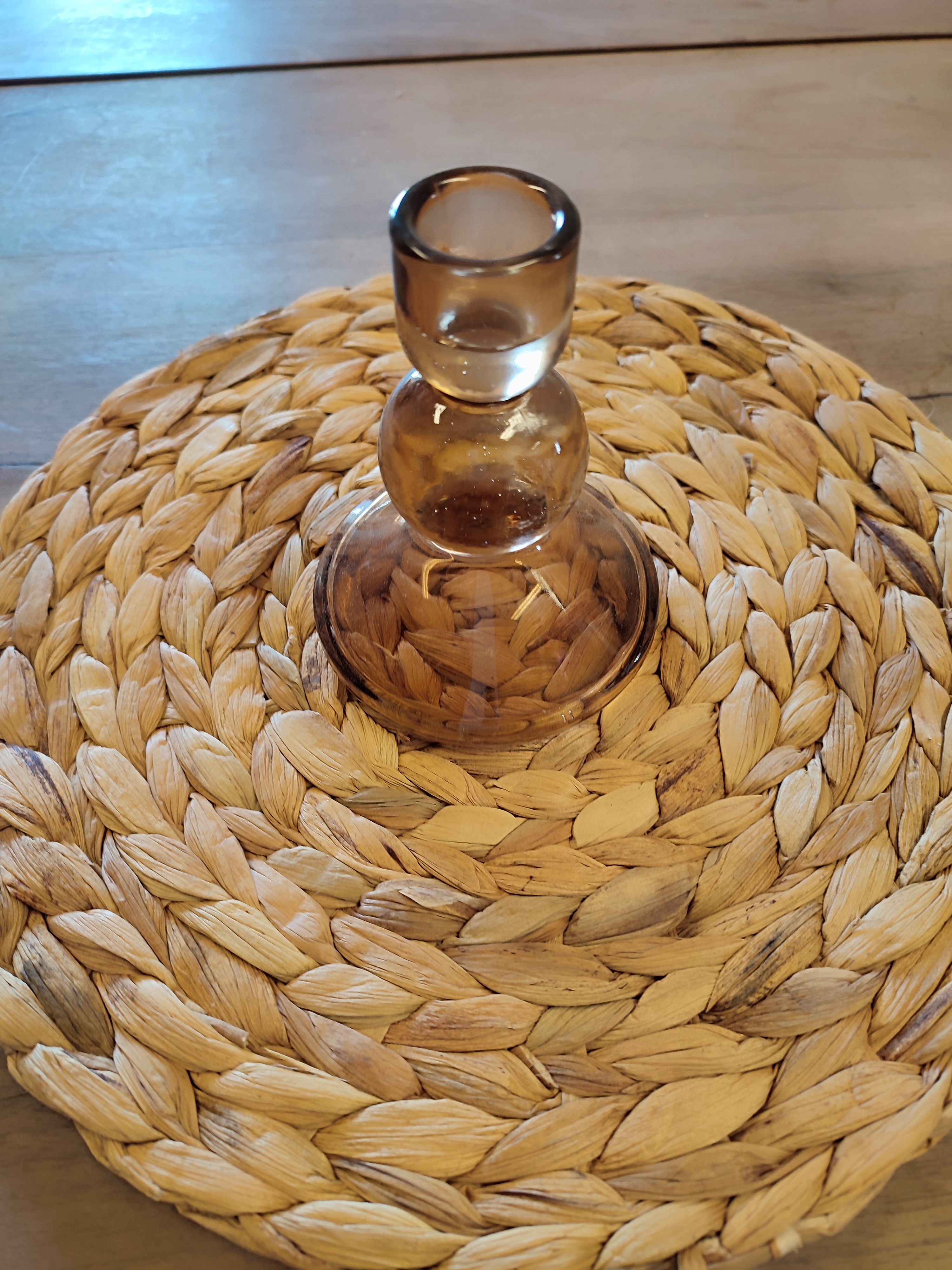 Chandelier en verre ambré