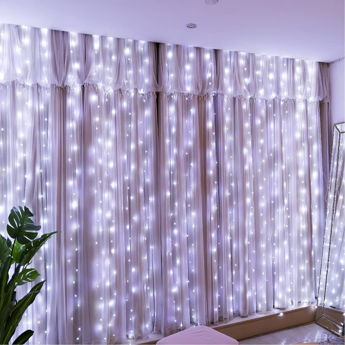 Rideau de LED Blanc froid 3x3m