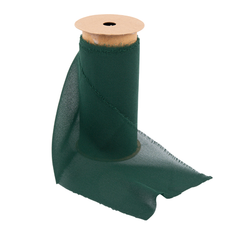 Chemin de table mousseline de soie vert anglais