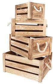 Lot de 4 Petites caisses en bois