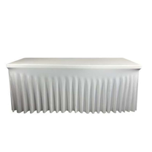 Nappe Buffet rectangulaire juponnée Blanche