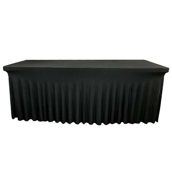 Nappe Buffet rectangulaire juponnée Noire