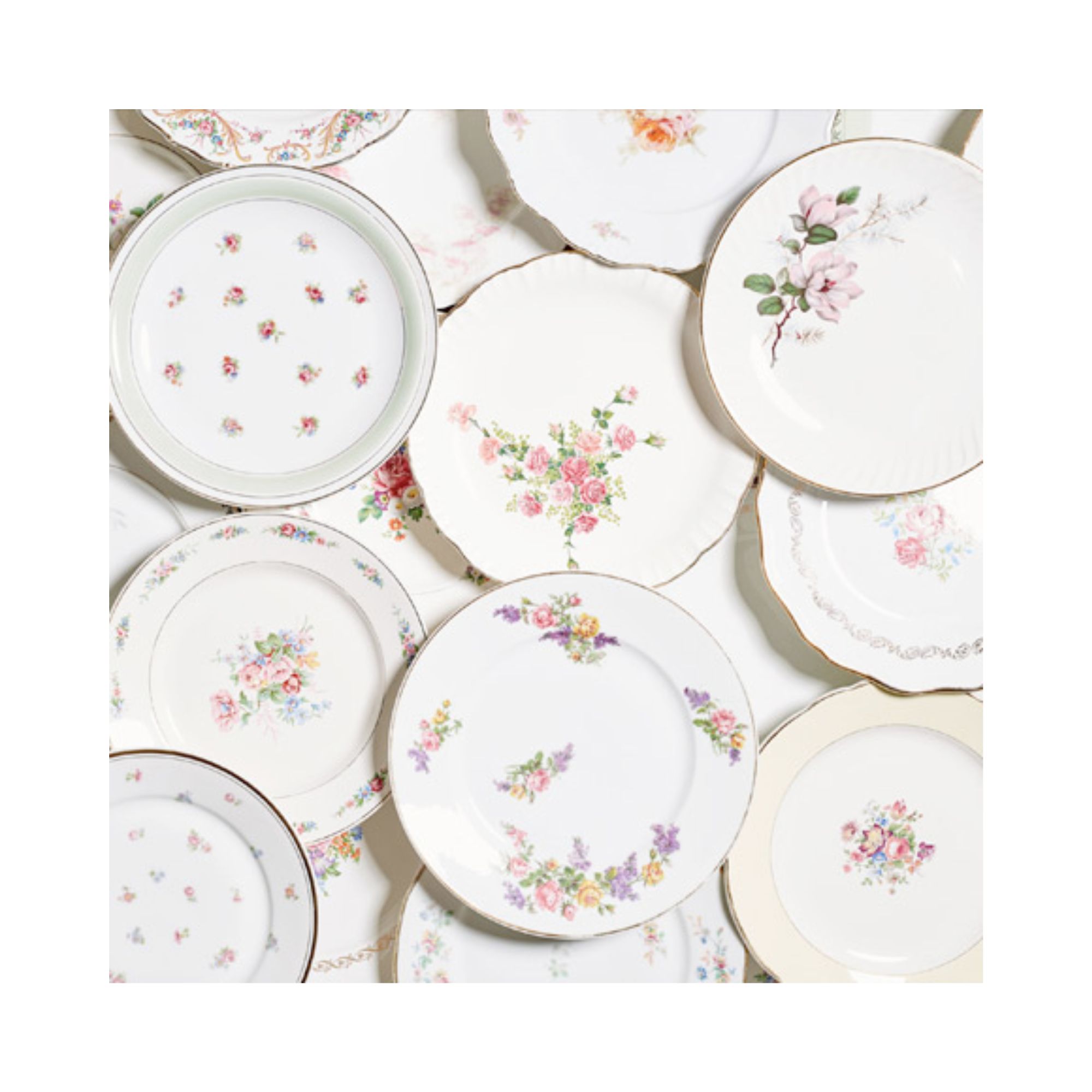 Assiette vintage fleurie - Grand modèle