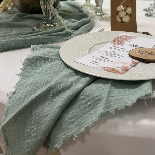 serviette gaze de coton - vert sauge