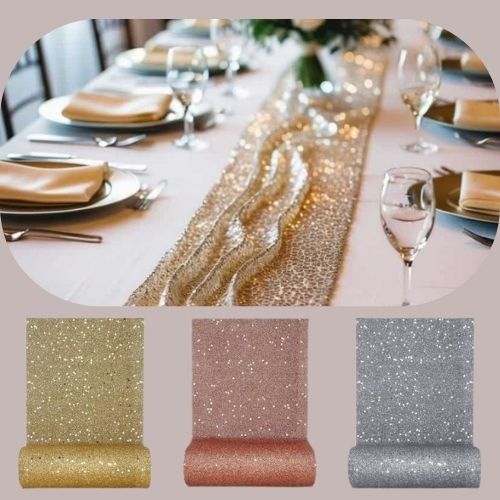 chemin de table sequin - divers coloris