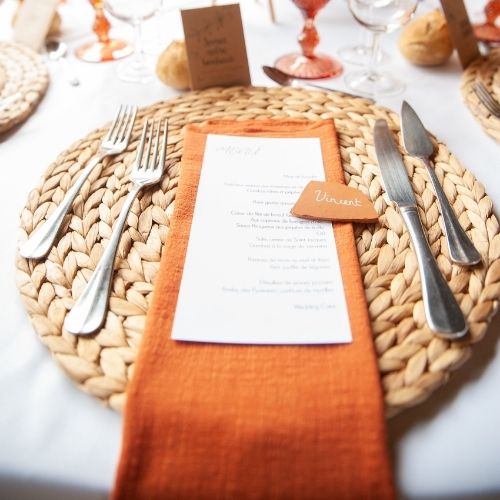 serviette gaze de coton - terracotta