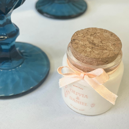 bougie parfumée - ronde bouchon liège - cadeau invité