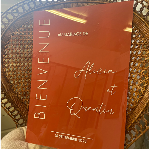 panneau bienvenue - plexi 50x70 cm