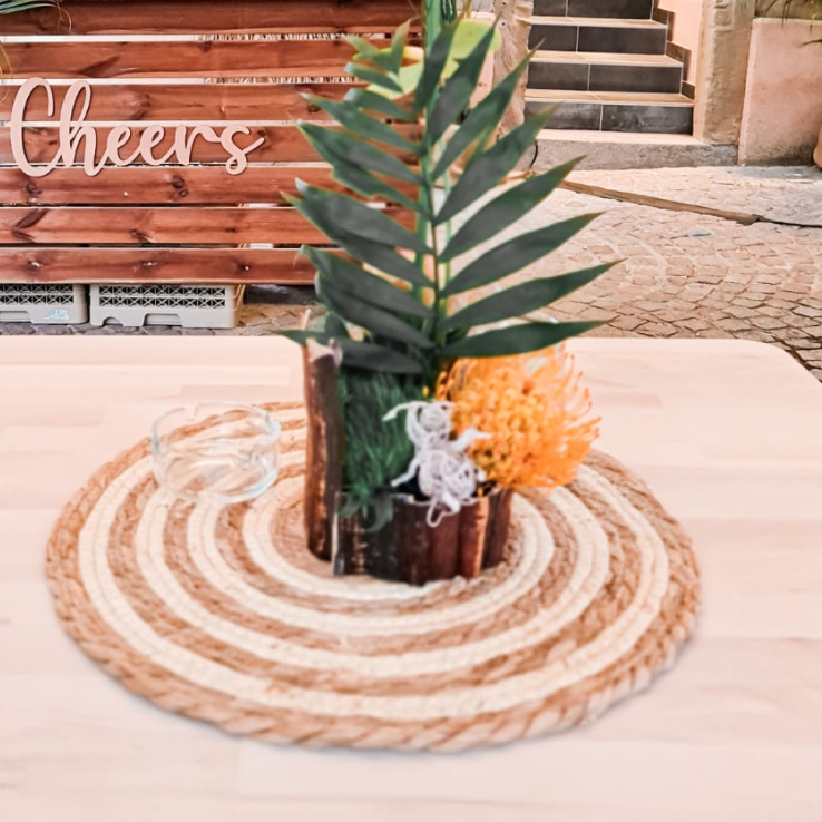 Set de table corde beige&blanc