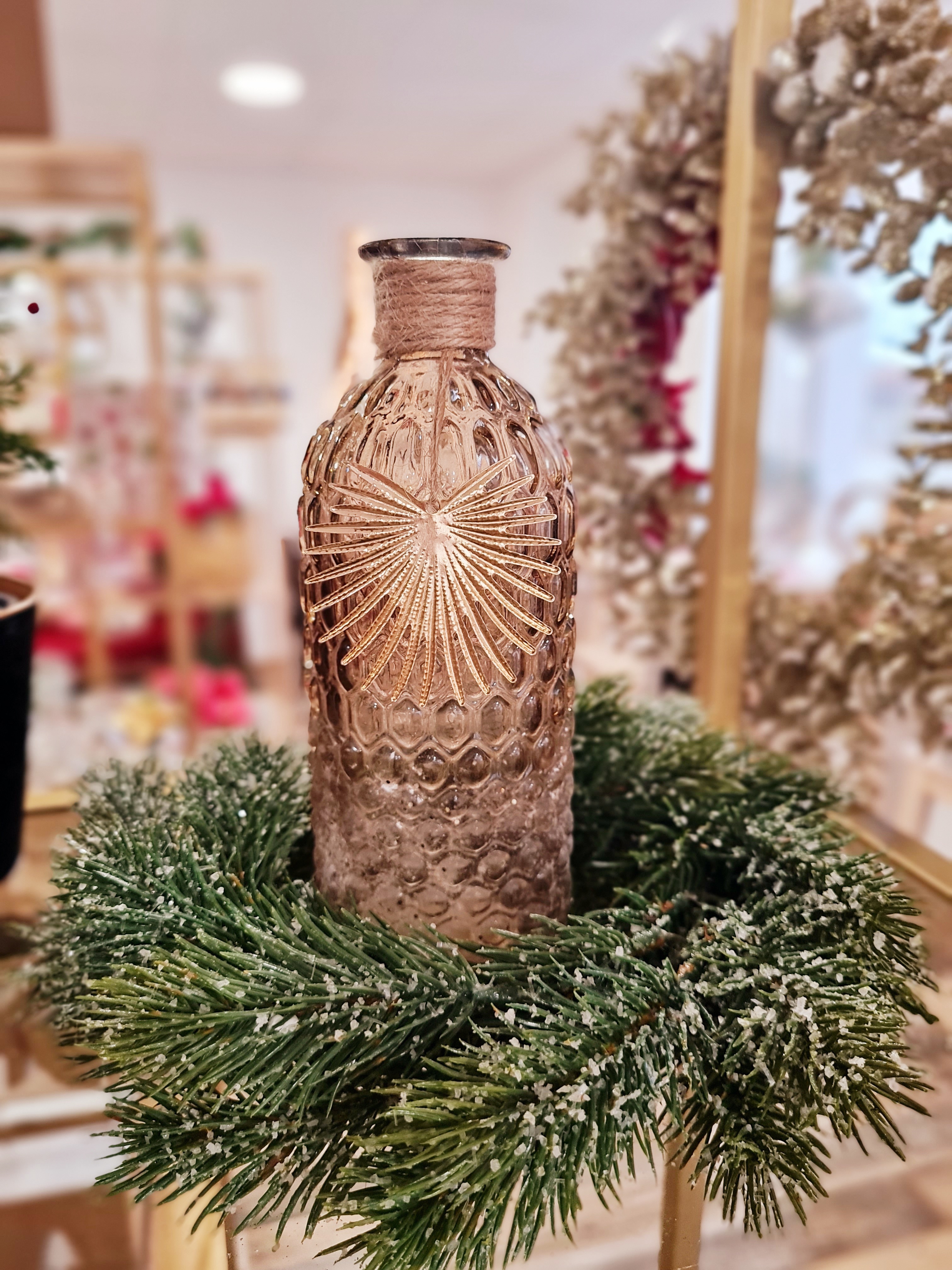 Bouteille ambré givrée