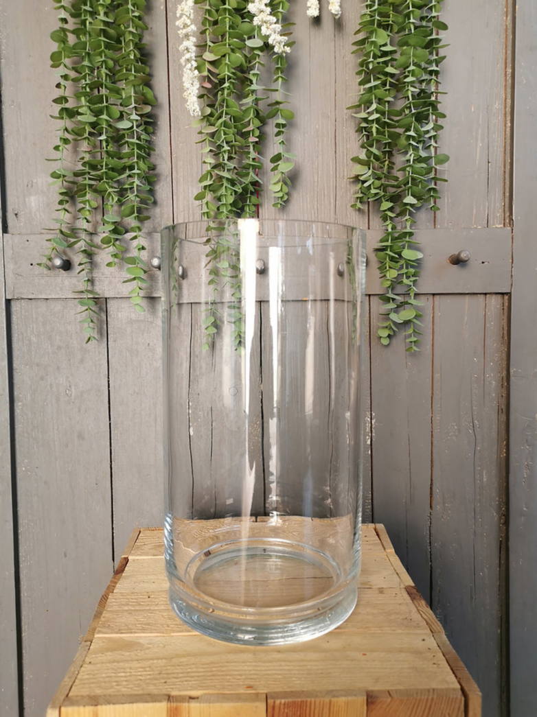 Vase cylindrique en verre H60cm Ø25cm