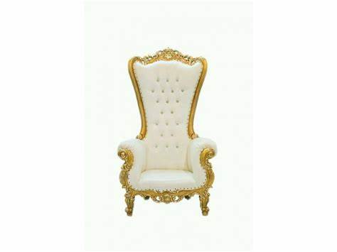 trone individuel blanc et or