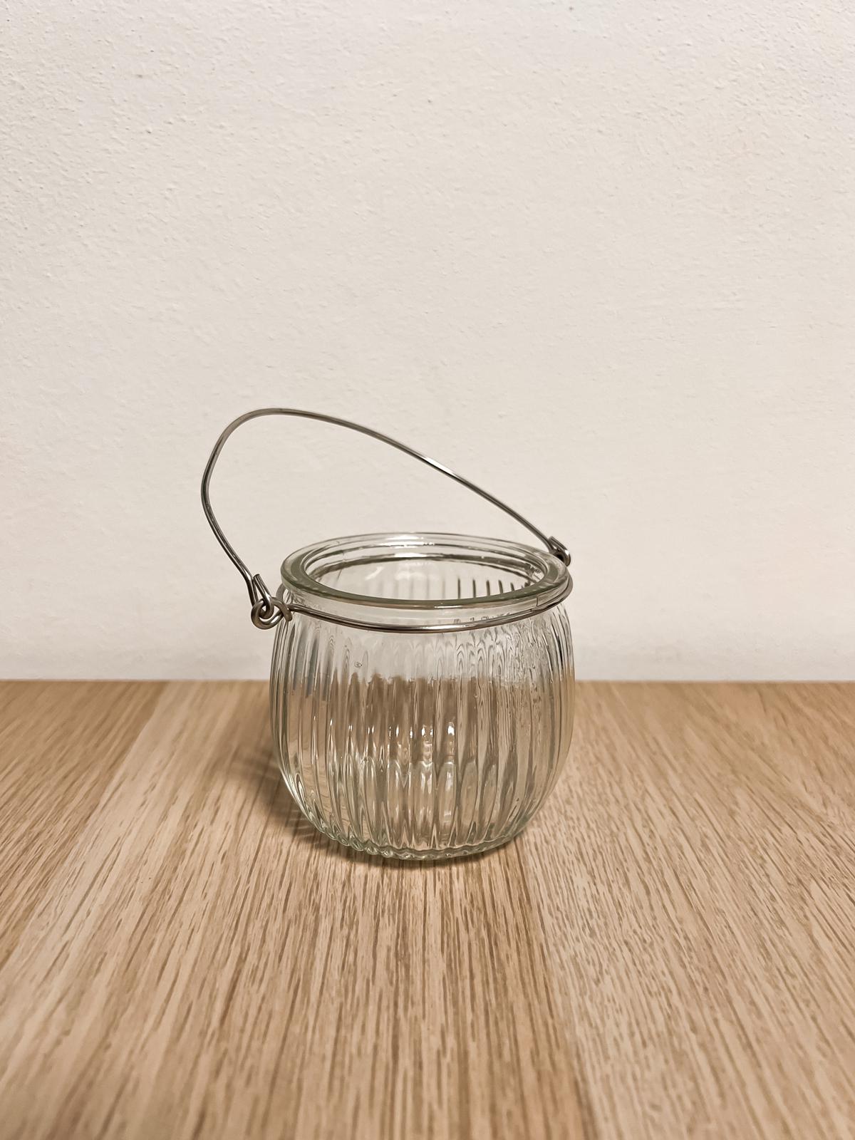 Photophore panier strié