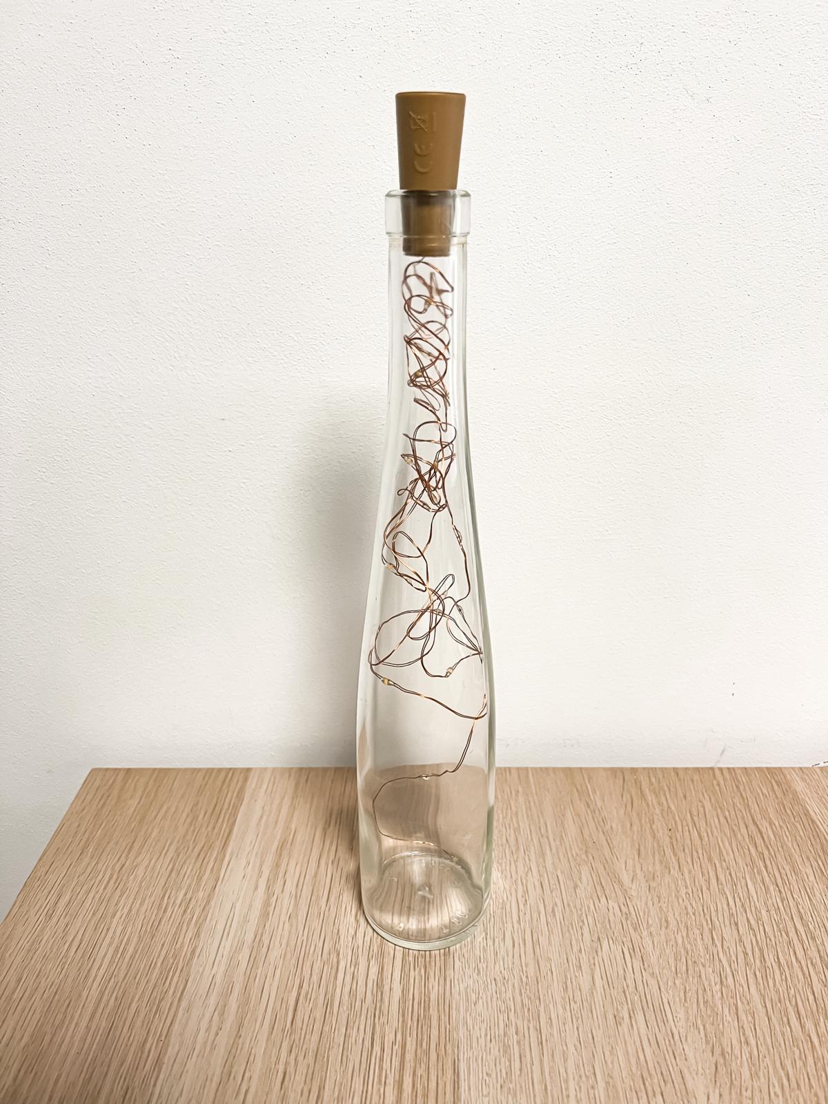 Bouteille lumineuse avec guirlande