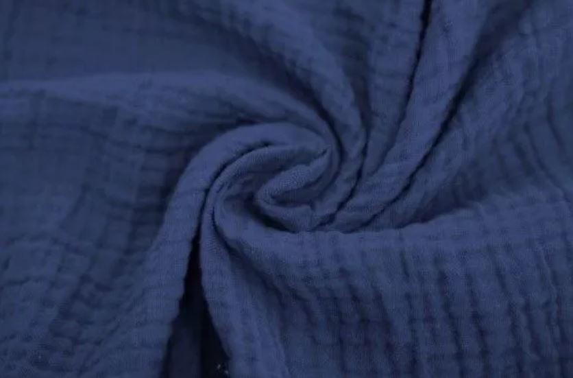 Chemin de Table Gaze de Coton Bleu Marine - 3m