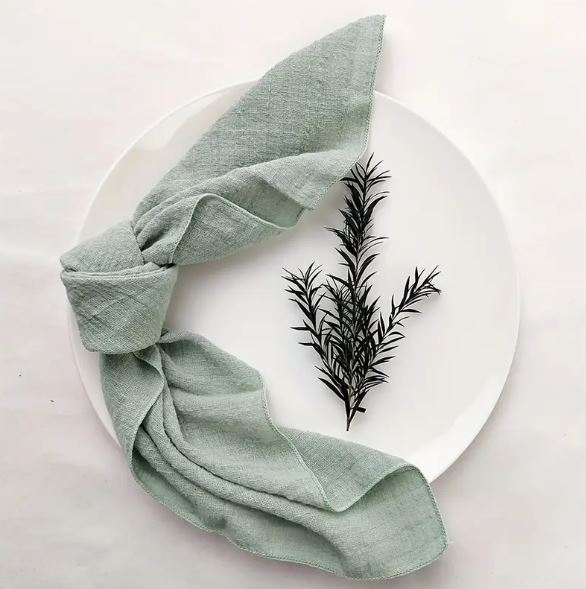 serviette gaze de coton vert