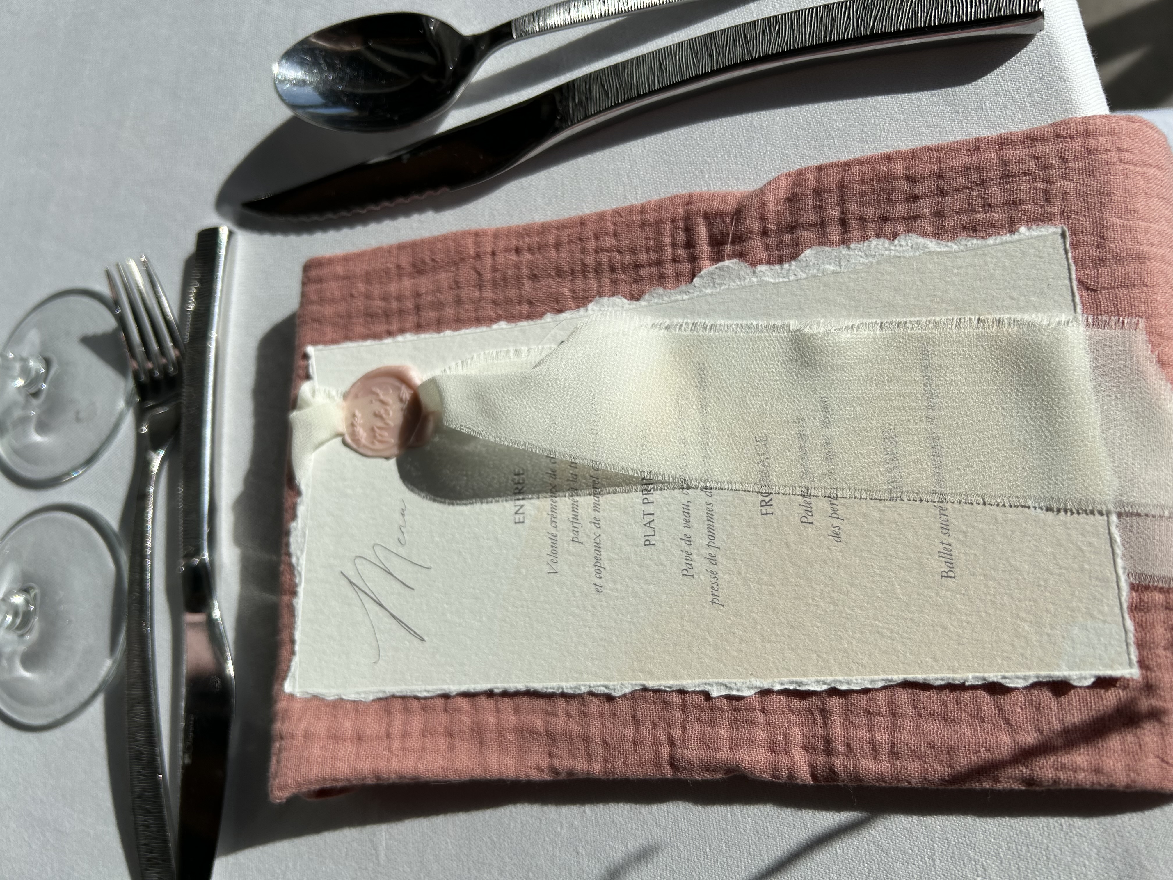 serviette de table dusty pink