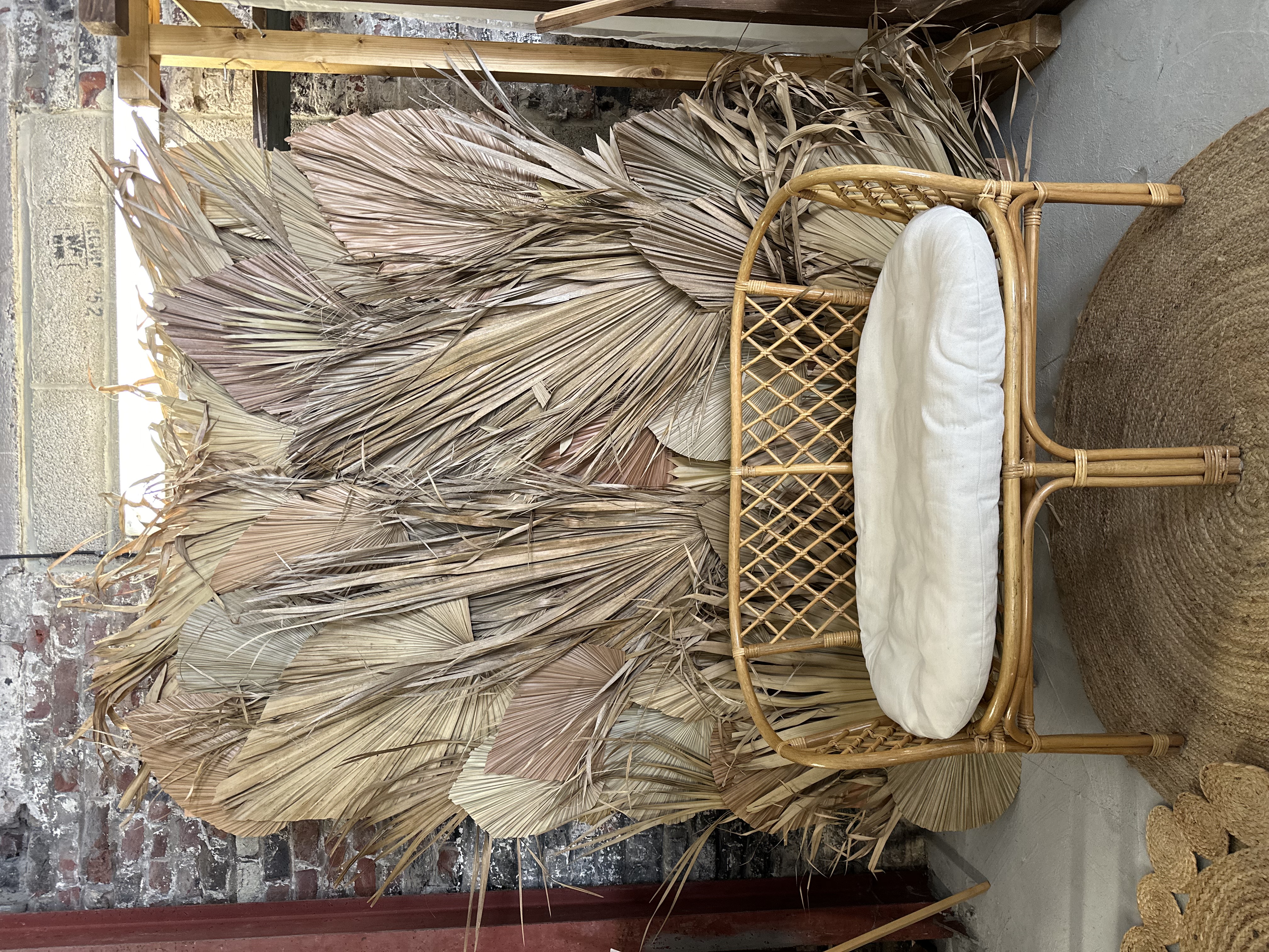 mur de feuilles de palmier