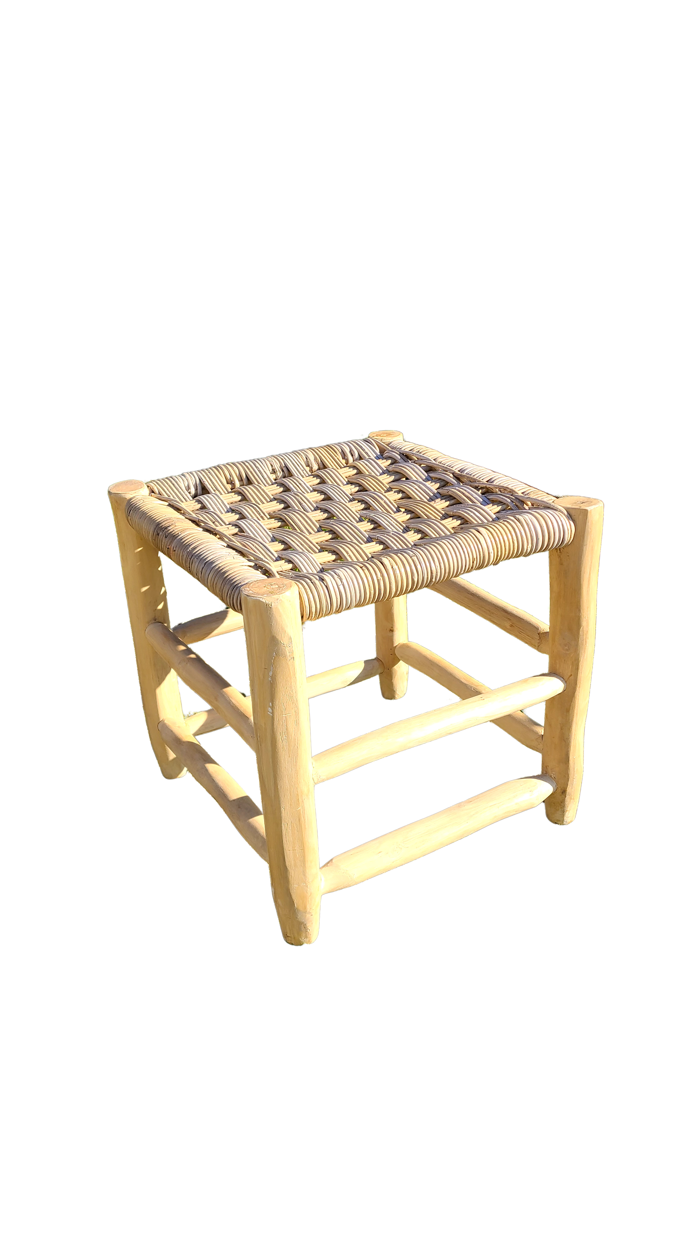 Tabouret en bois et canage