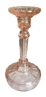 Bougeoir en verre Rosé