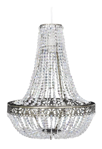 Lustre cristal argent