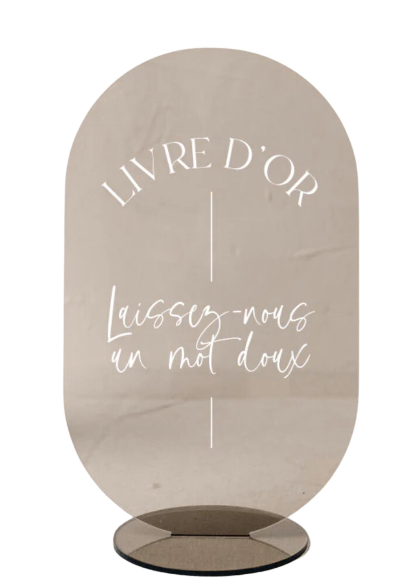 Panneau livre d'or transparent