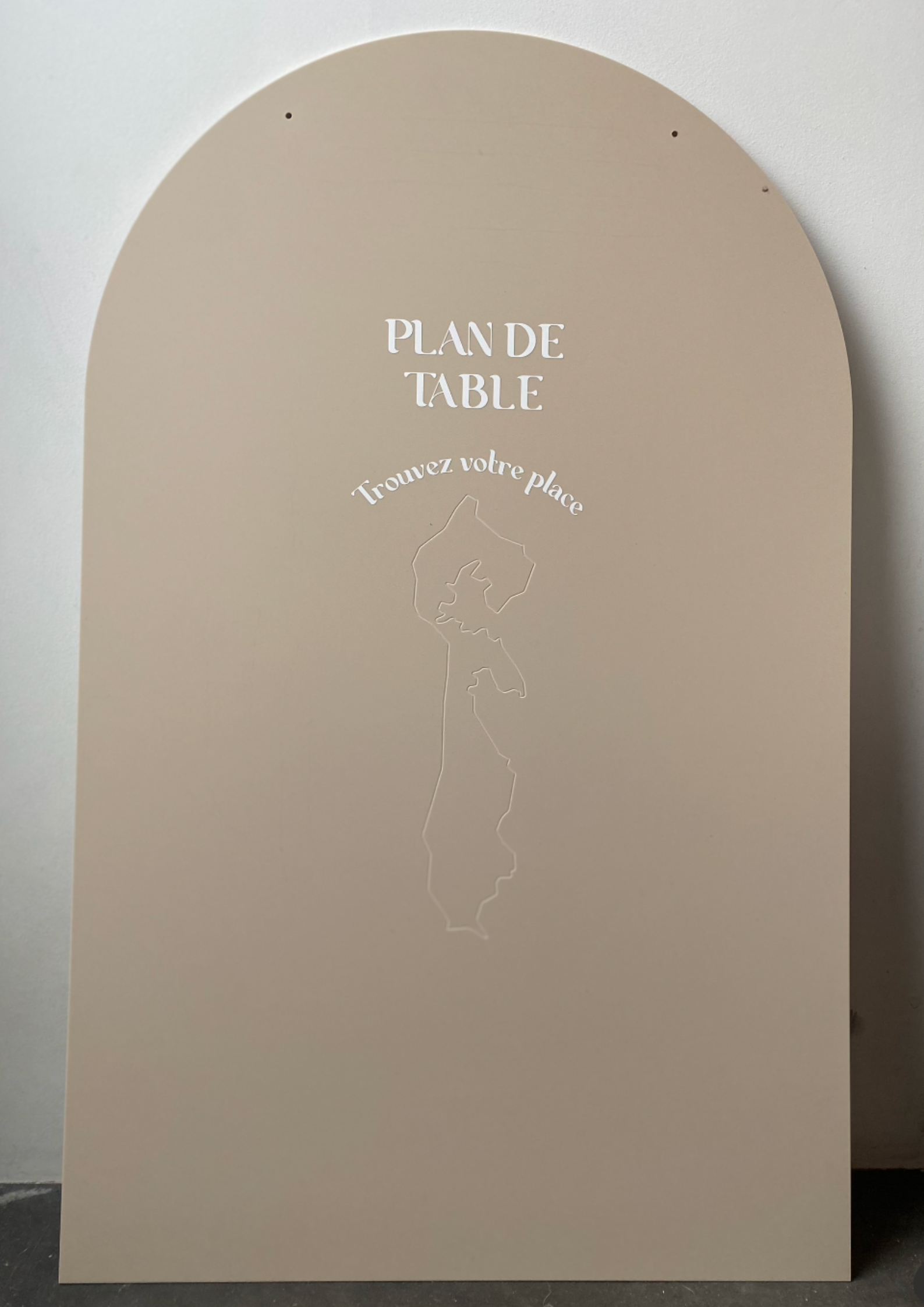 Panneau plexi mi arrondi carte ile de ré gravé