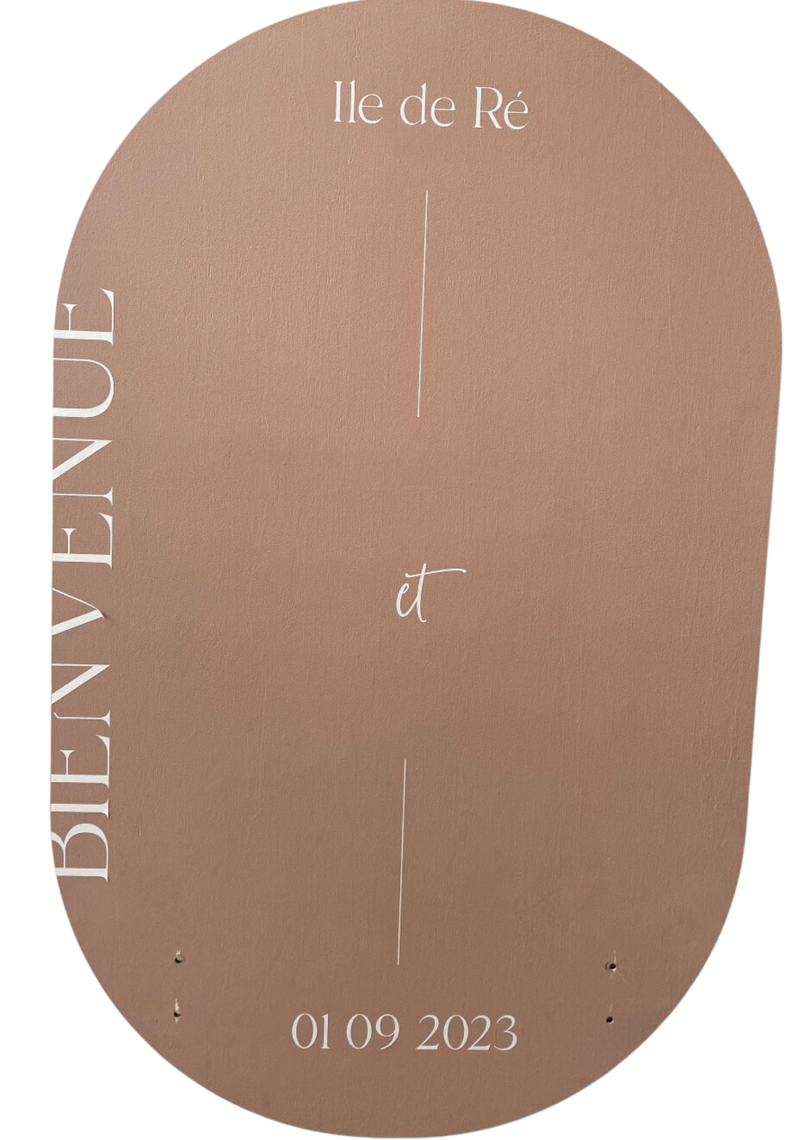 Panneau ovale bois terracota