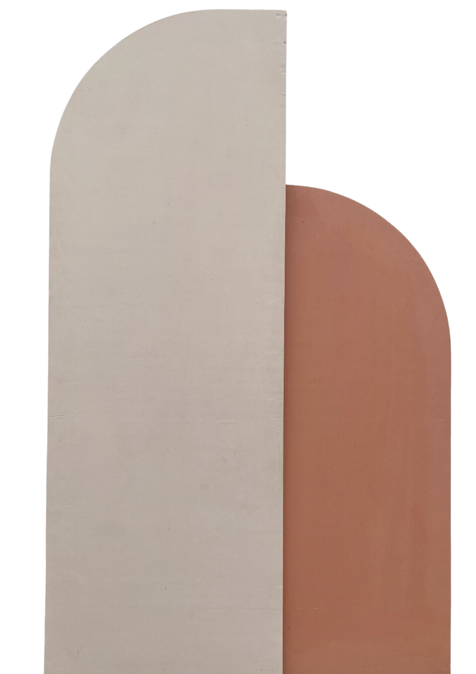 Panneau pans arrondi bois vieux rose