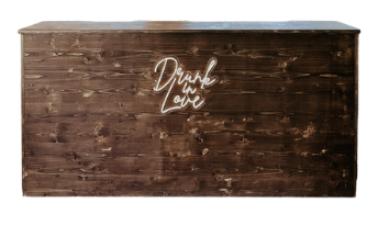 Bar en bois et Néon "Drunk in Love"