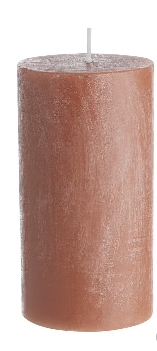 Bougie cylindrique moyenne terracotta très claire