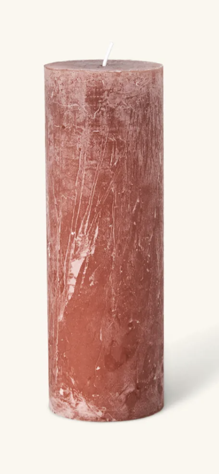 Bougie cylindrique grande terracotta très claire