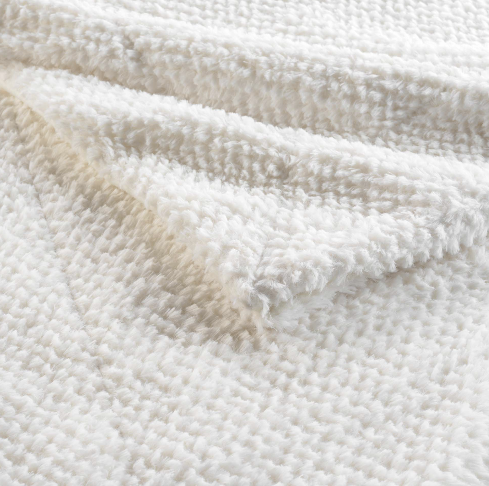 Plaid fausse fourrure Iceberg écru