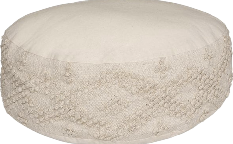 Coussin de sol blanc ivoire boho Rond