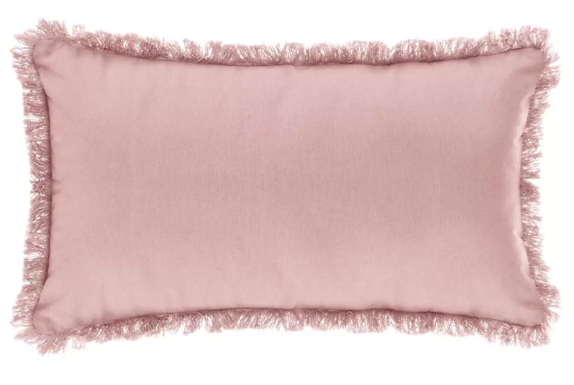 Coussin Datara franges rose clair Rectangulaire