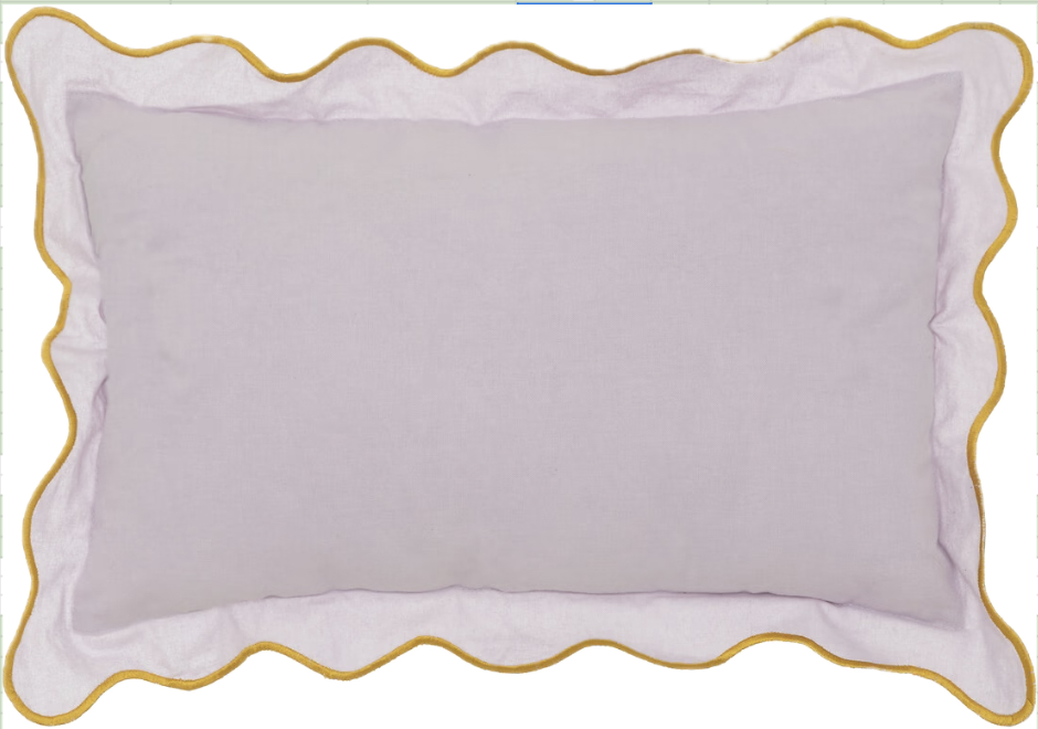 Coussin feston violet pastel "biskwit"