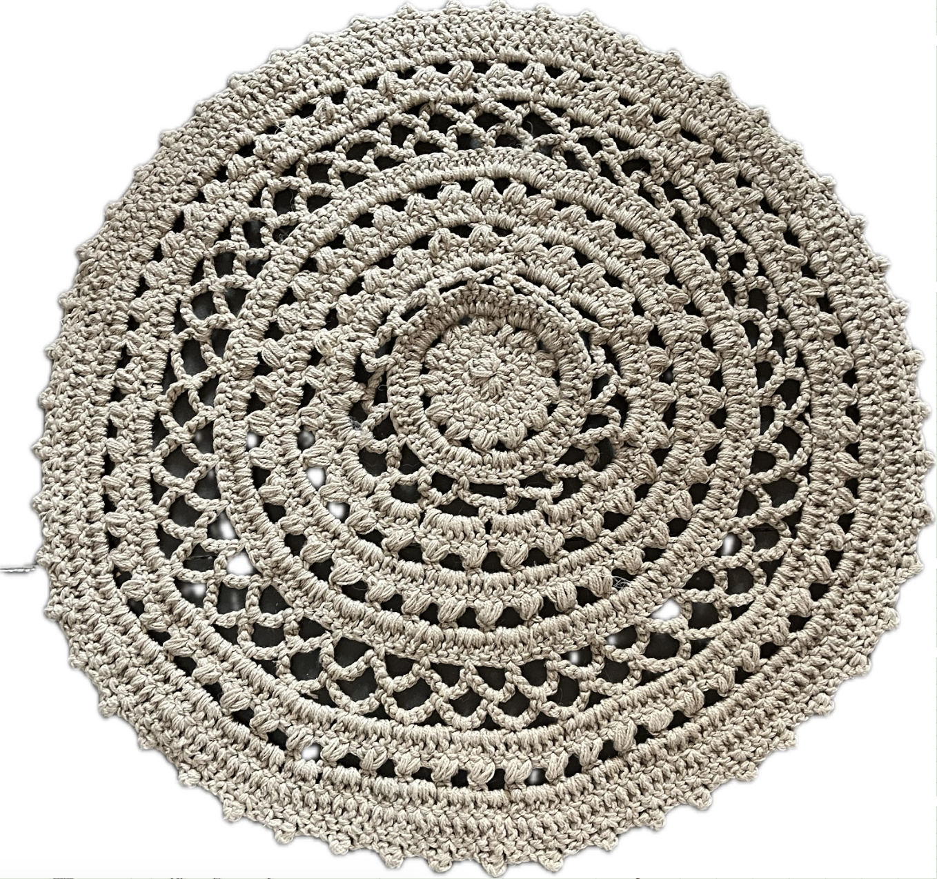 Tapis Rond Macramé marron