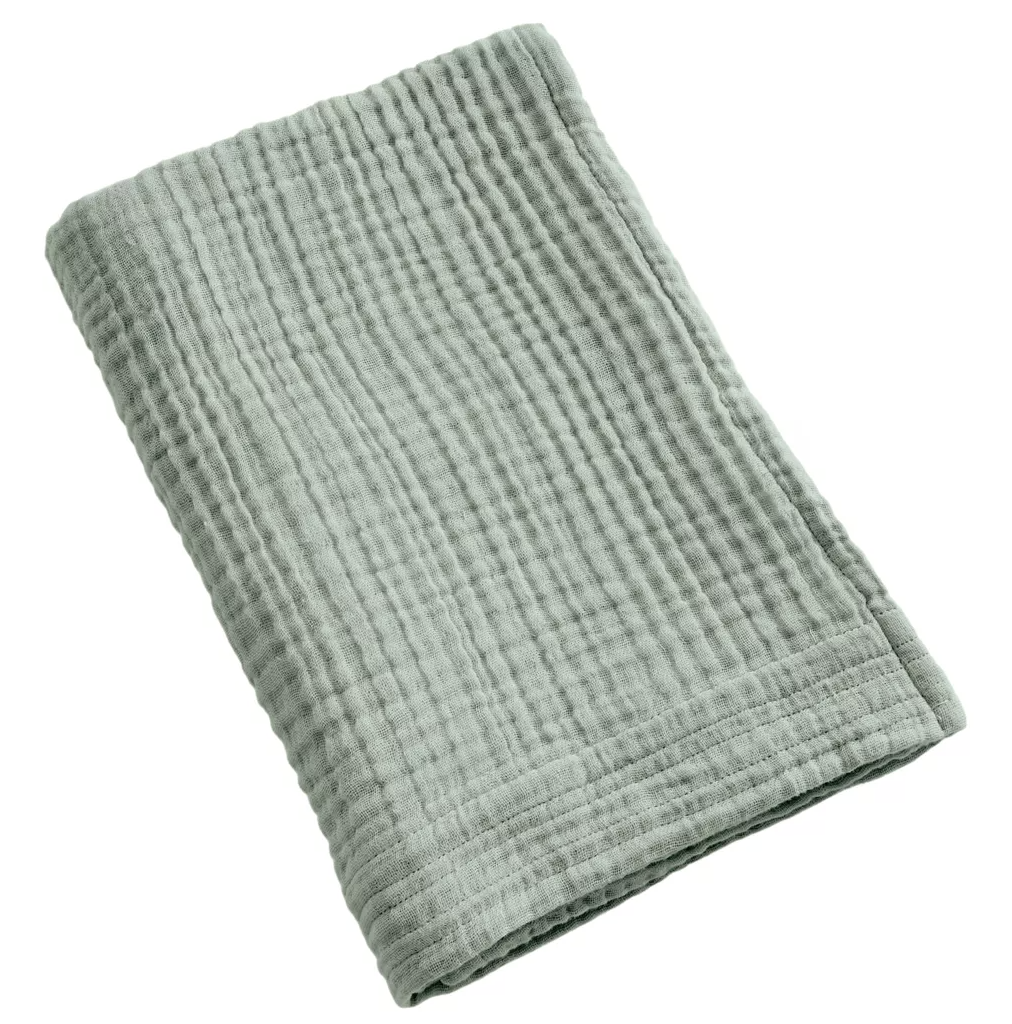 Serviette gaze verte tilleul Carré 30cm