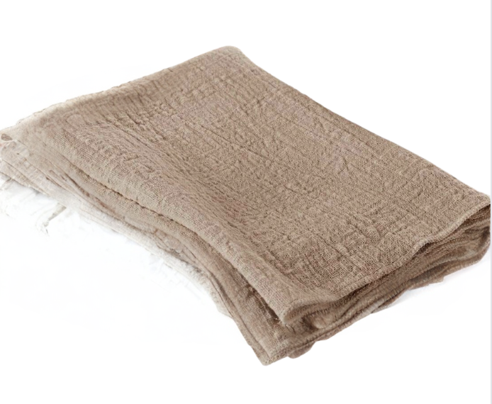 Serviette gaze beige Carré 30cm