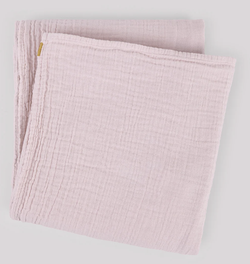 Serviette gaze rose poudré Carré 30cm