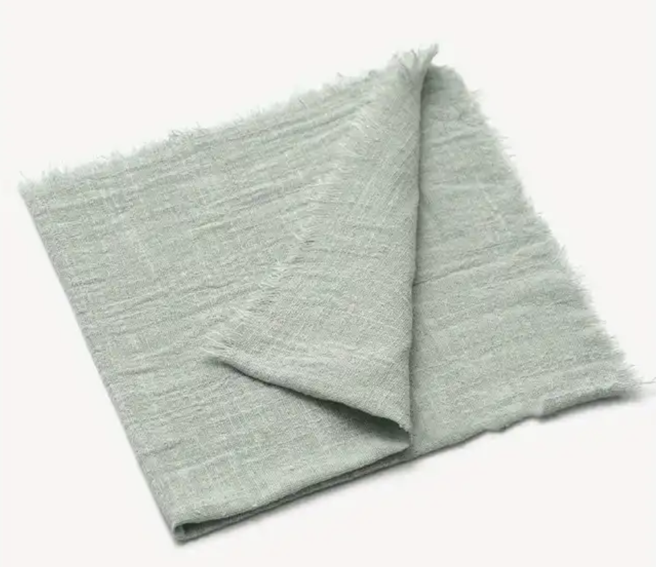 Serviette gaze vert d'eau Carré 30cm