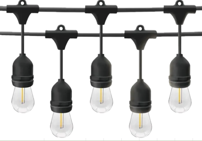 Guirlande ampoules retombantes Noire 10 M