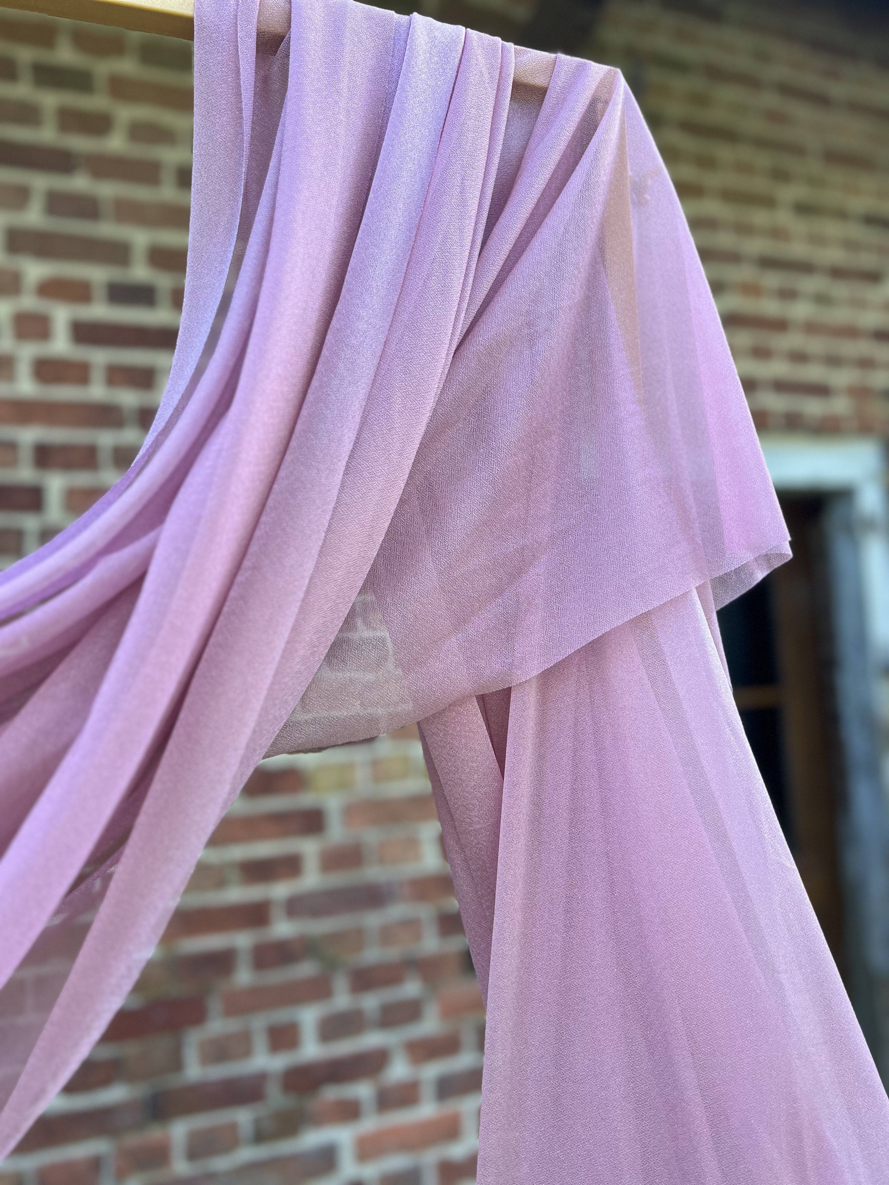 Voilage vieux rose pailleté