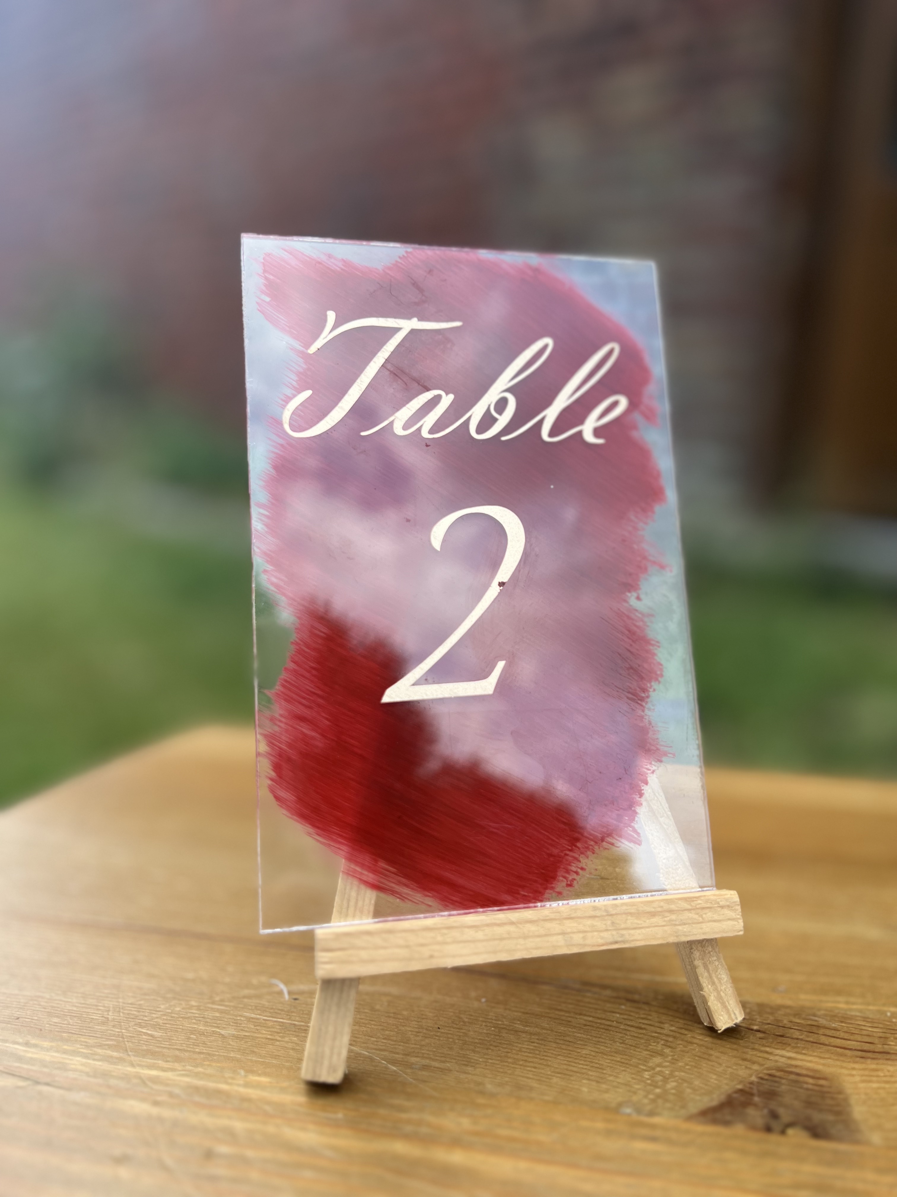 Numéro de table plexiglass