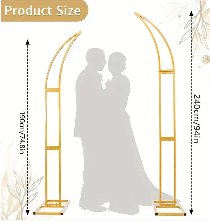 2 Arcs en acier doré