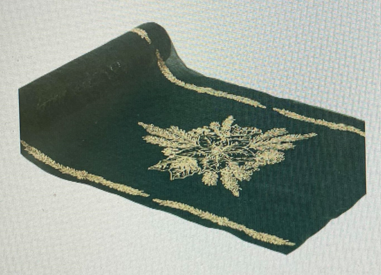 Chemin de table vintage mousseline vert anglais