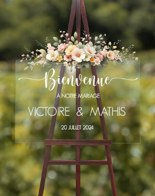 Panneau de bienvenu transparent