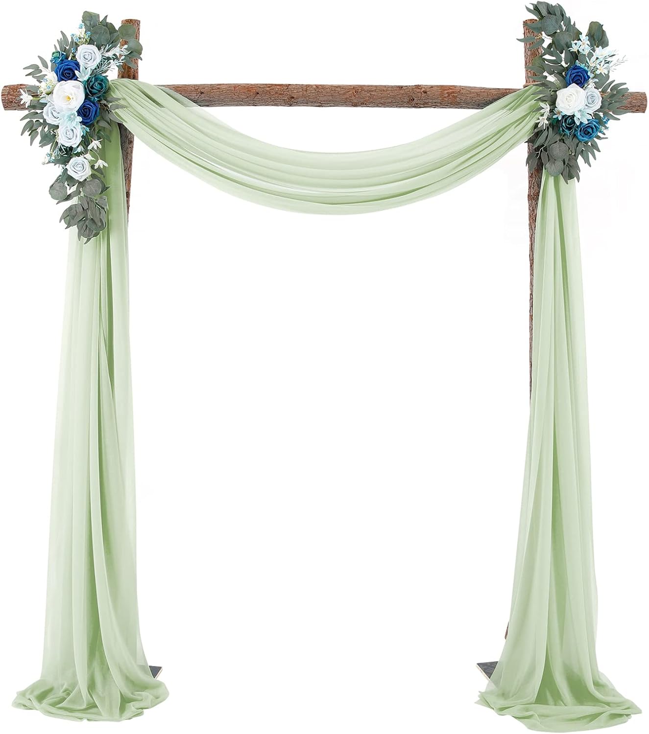 Voilage arche mousseline vert sauge