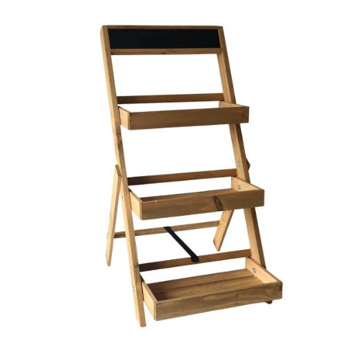 présentoir 3 étagères - bois