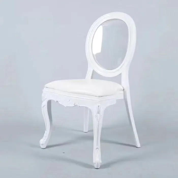 Chaise Médaillon blanche / Dossier transparent